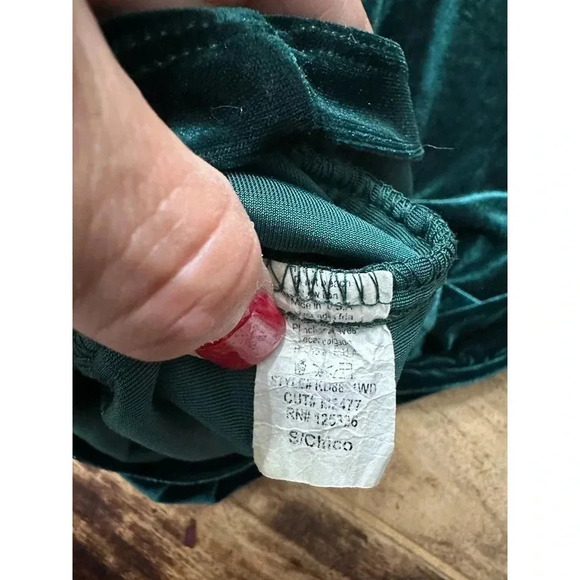 Windsor Vintage Chico A-line Dress Velour Spaghetti Straps Green Womens small - Picture 6 of 7